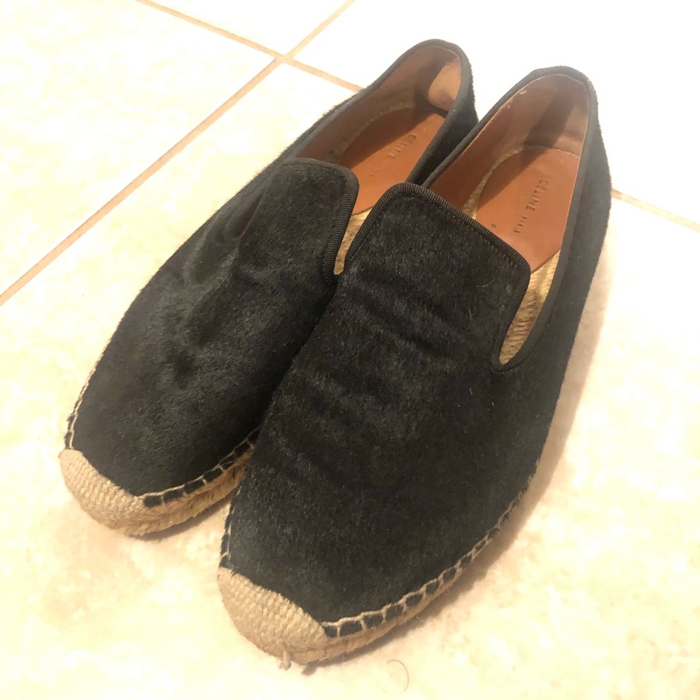 Celine Espadrilles sz39 in black pony hair